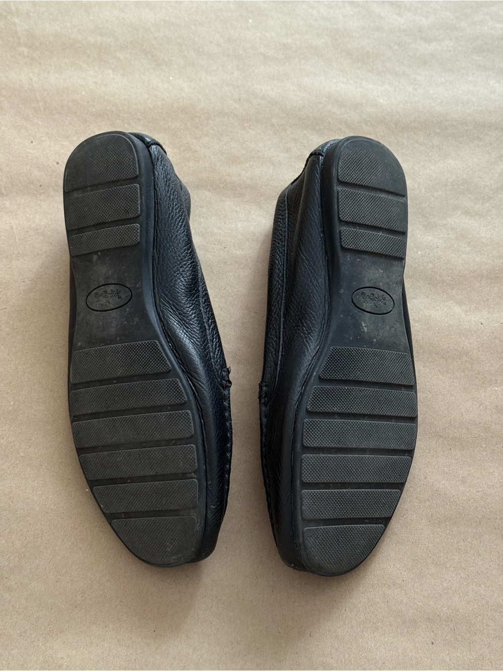 Coach Black Pebbled Leather Slip-On Loafers with Gold Logo - Picture 3 of 4